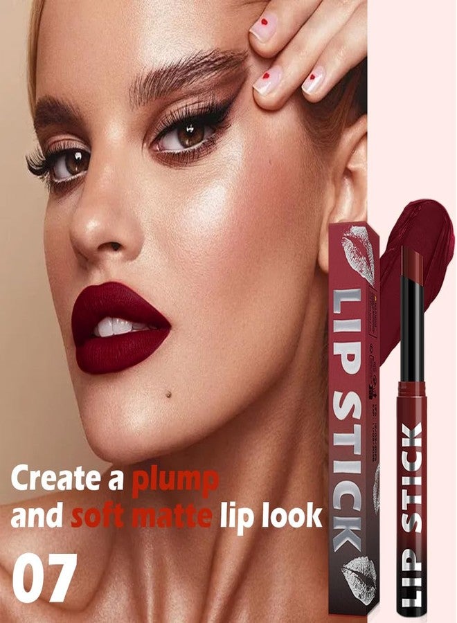 QIDSTERS Matte Lipstick Crayon for Women, Cherry Red Lip Stick Pencil 24 Hour Long Lasting Waterproof, Non-Drying Hydrating Formula Lip Gloss Makeup, Vegan & Cruelty-Free, 07 - Image 2